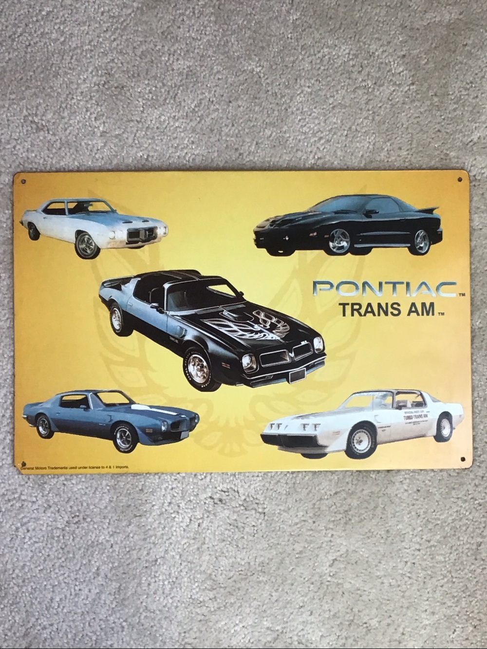 Pontiac Trans Am Metal Sign, 17 1/4” x 11 3/8”